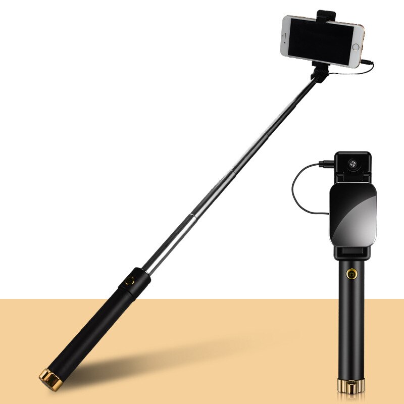Statief Monopod Selfie Stok Knop Selfie Stick Voor Android Os Voor Iphone 7/8/Xs Ios Systeem Voor huawei Samsung Xiaomi Vivo: orange