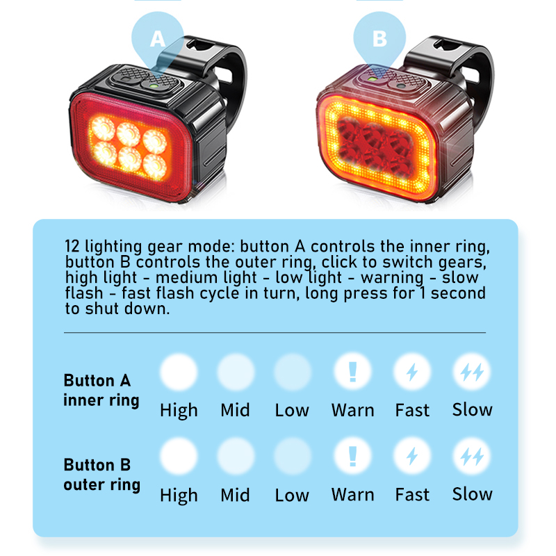 Bike Light Q6 LED Bicycle Front Rear lights USB Charge Headlight Cycling Taillight Bicycle Lantern Bike Accessories Lamps