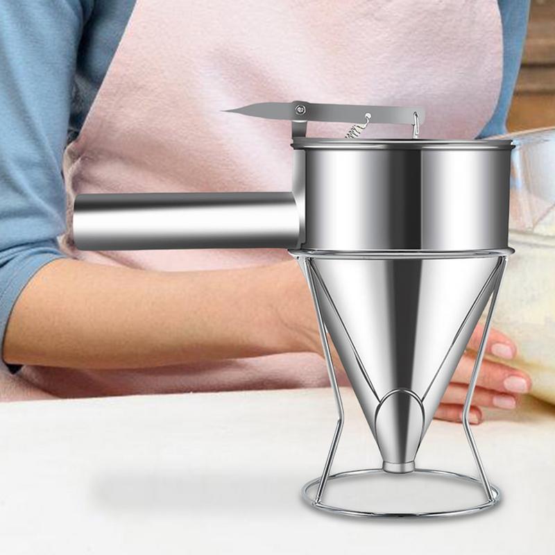 Teig Spender Kolben Trichter Pfannkuchen Teig Spender mit Stand Pfannkuchen Sirup Spender Küchen helfer für Pfannkuchen Sirup