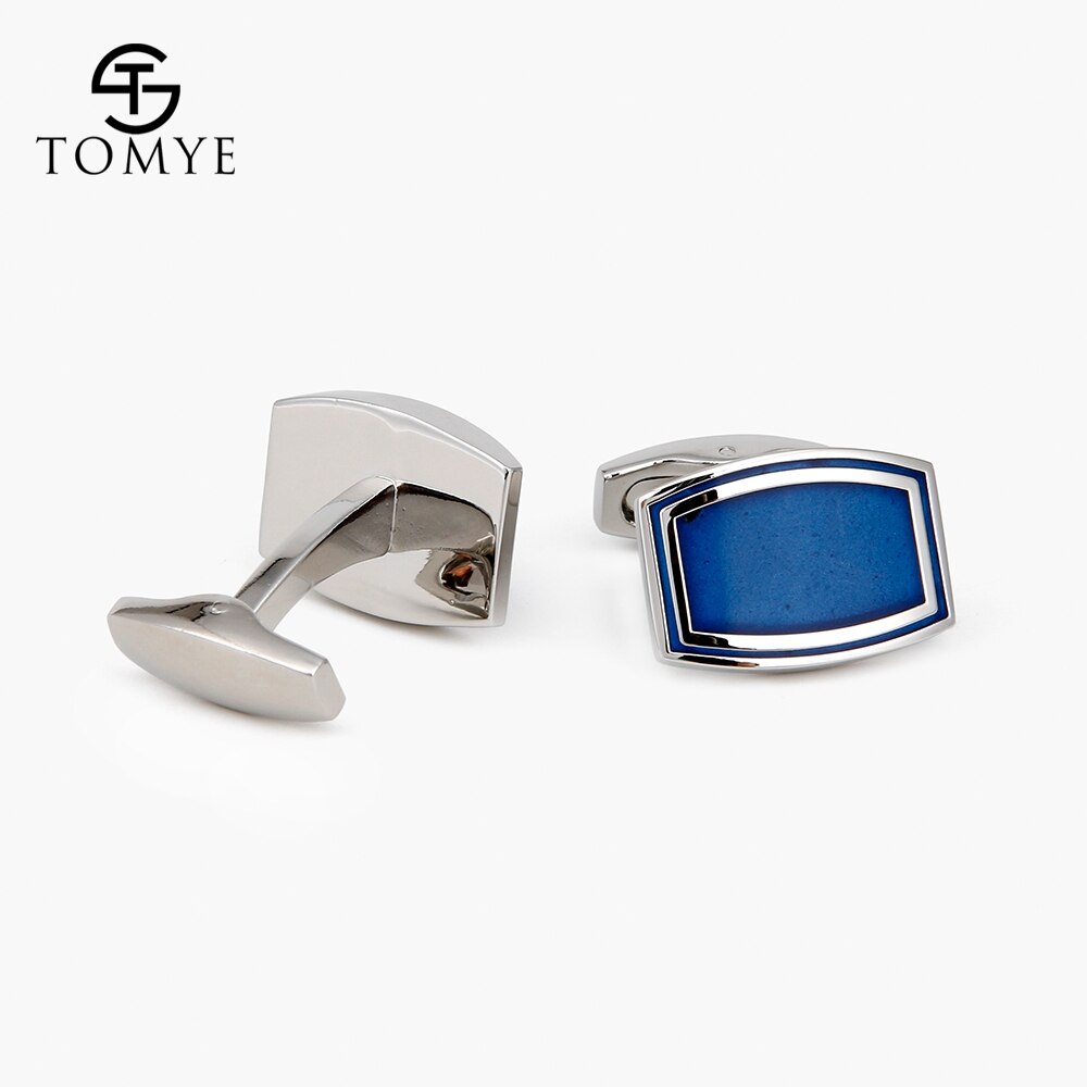 Tomye Blauw High End Business Enamel Manchetknopen Studs Custom XK19S011