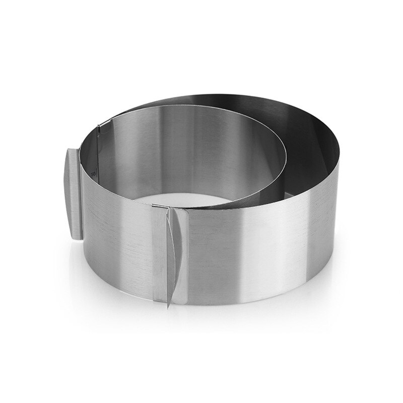 Verstelbare Mousse Ring Mold Rvs Cirkel Vierkante Gebak Bakken Decoreren Met Schaal Zilveren Cake Tools Keuken Bakvormen