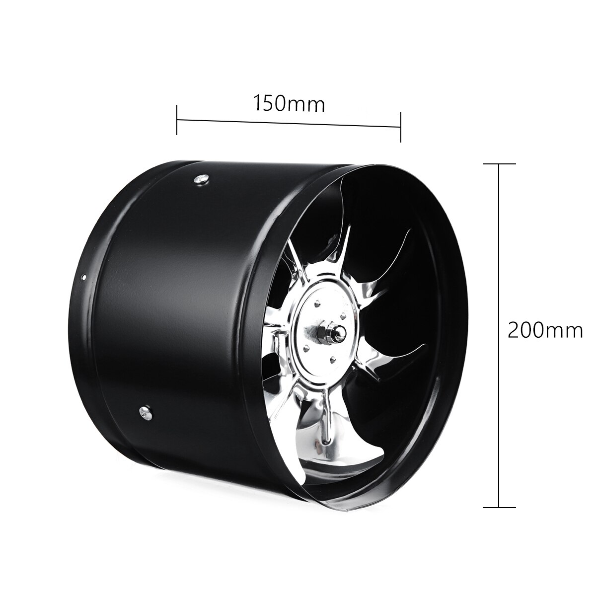 220V 8" Exhaust Fan Home Silent Inline Duct Fan Booster Bathroom Extractor Blower Pipe Air Ventilation System Kitchen Wall Fan