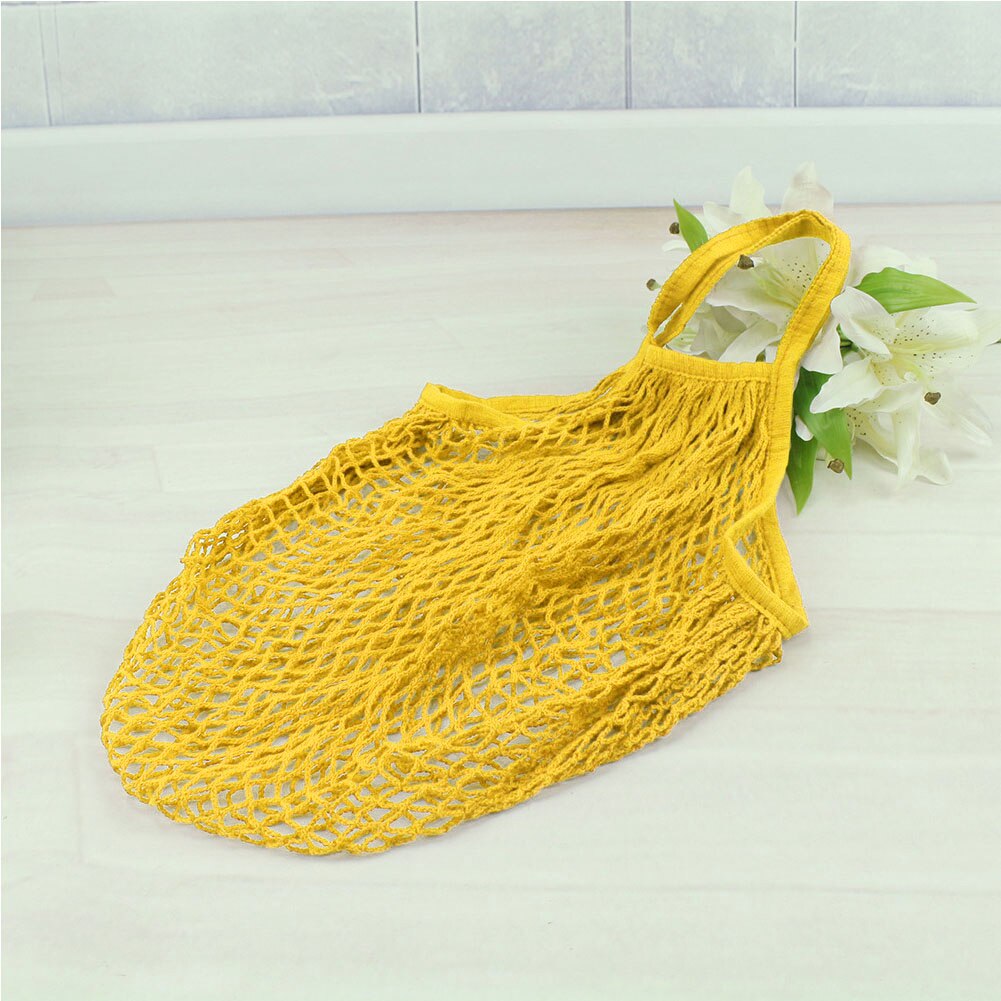 Große Kapazität Solide Handtasche Reusable Lebensmittelgeschäft Lange Mesh Net Obst Lagerung Einkaufstasche Baumwolle Tragbaren Trage Tasche