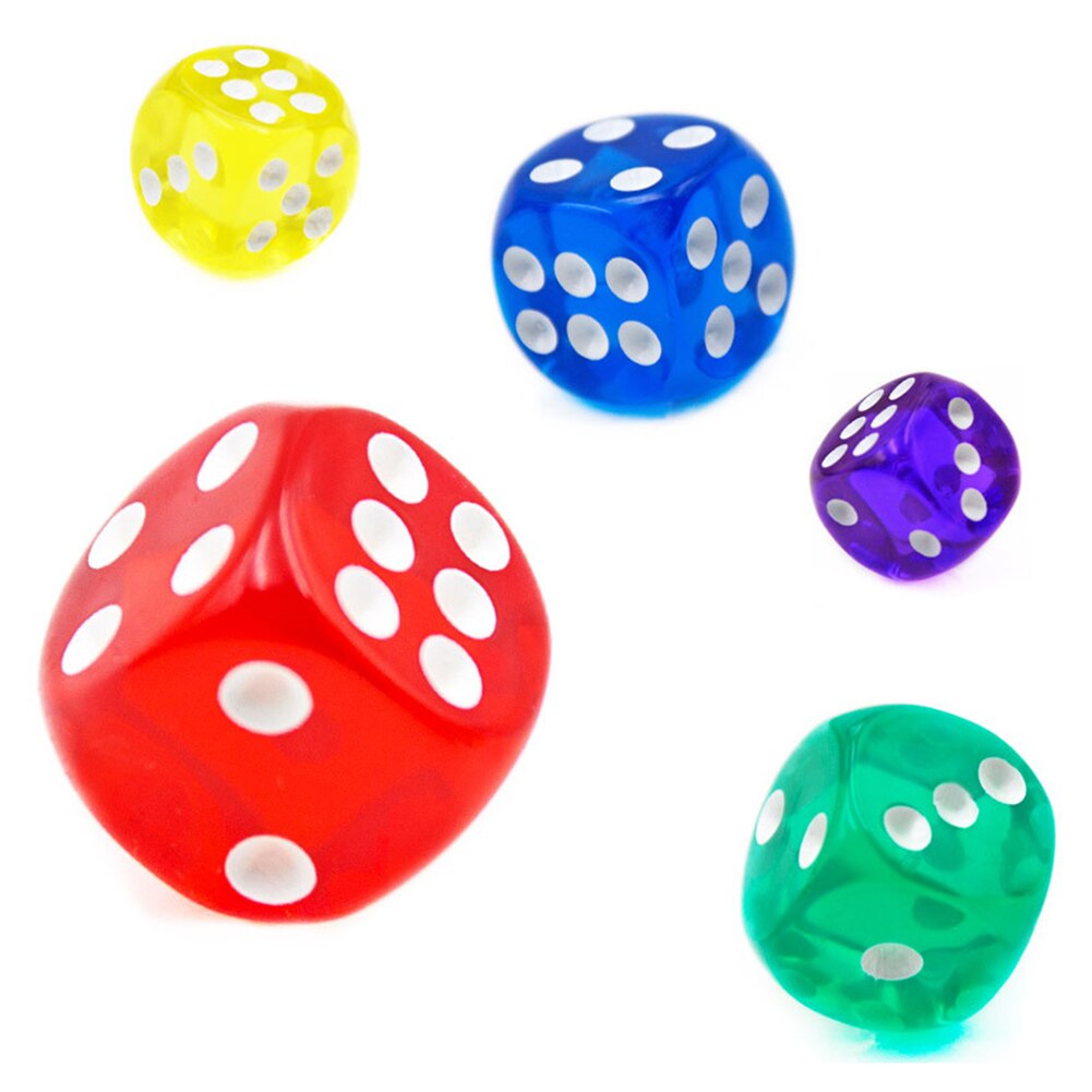 10 Teile/satz Würfel einstellen Transparente Würfel einstellen 16mm Multi Farbe Sechs Seitige Spielen Spiele Würfel einstellen Für Verein Tisch Gremium Spiele