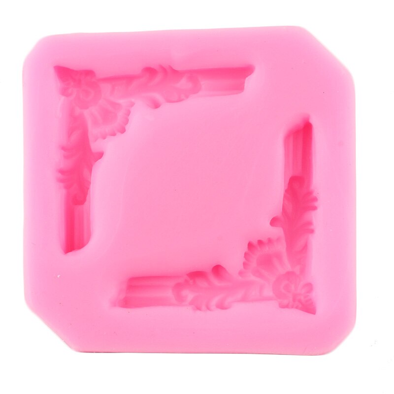 Moule en Silicone avec support d&#39;angle, style Baroque, Relief, bordure de gâteau, Fondant, outils de décoration, bonbons, résine, argile, chocolat, moules à gomme