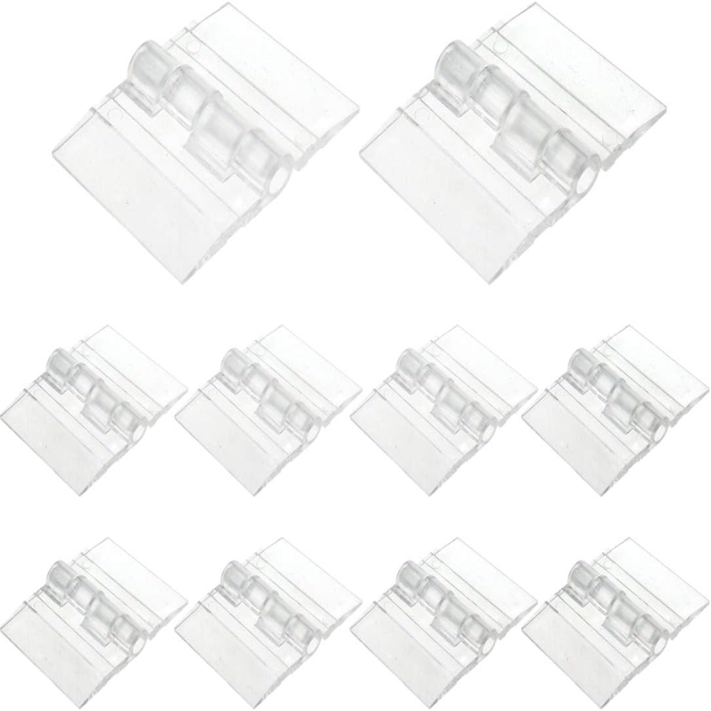 10 bisagras acrílicas transparentes de plástico, mini herrajes transparentes para manualidades en cajas (25 × 35 mm/1 x 1,37 pulgadas): TRANSPARENT