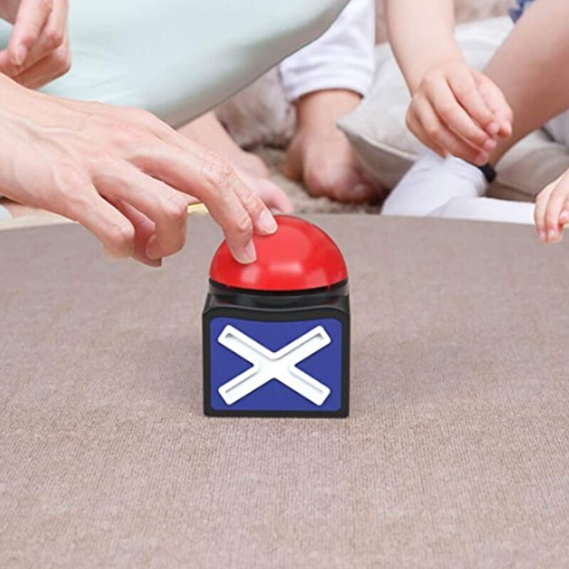 Zumbador de respuesta de juego, Q & A con luz y sonido para zumbador de talento, botón de Dial de juego, zumbador de juego rojo