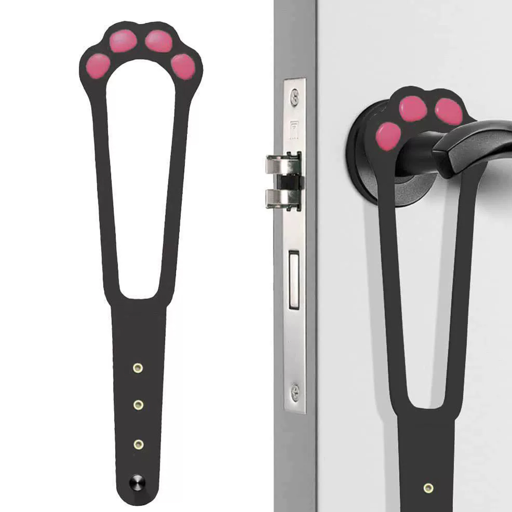 Kattdörrhållare spärr justerbar hunddörrstopp elastiskt grindlås flex spärrrem håller hunden borta från att komma in husdjursgrind leverans: Svart