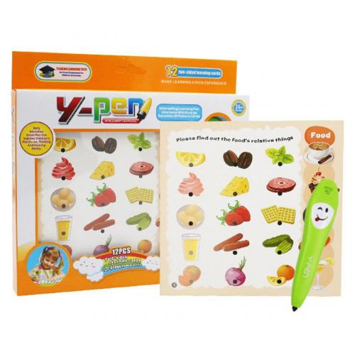 1 Set Kids Animal Fruit Learning Cards Smart Electronic Reading Pen Multifunct Pronunciation Machine Puzzle Early Educational To: Default Title