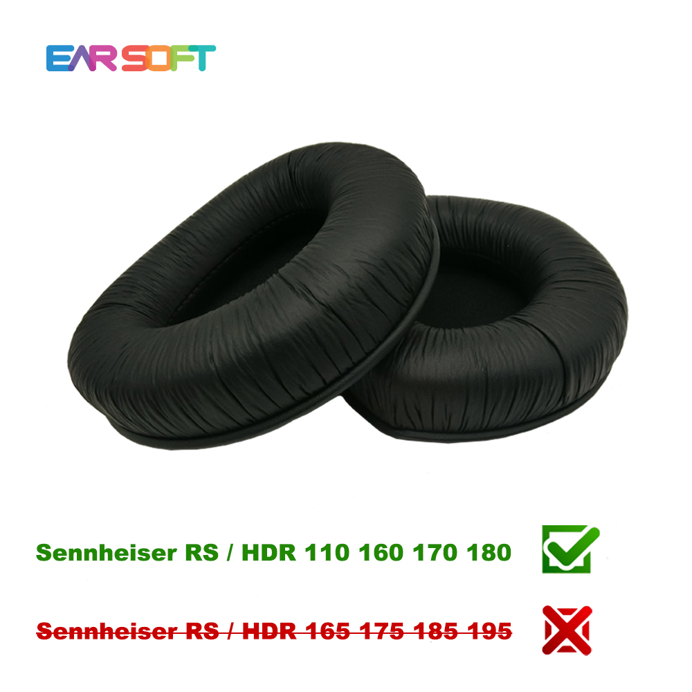 Earsoft udskiftningspuder til sennheiser rs hdr 165 175 185 195 110 160 170 180 hovedtelefoner pude ørepuder headset cover: Læder
