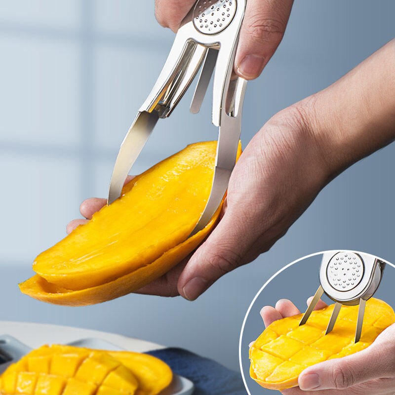 Mangoes Fruit Cutter Machine Flesh Separator Stainless Steel Mango Cut Kitchen Gadget Accessories