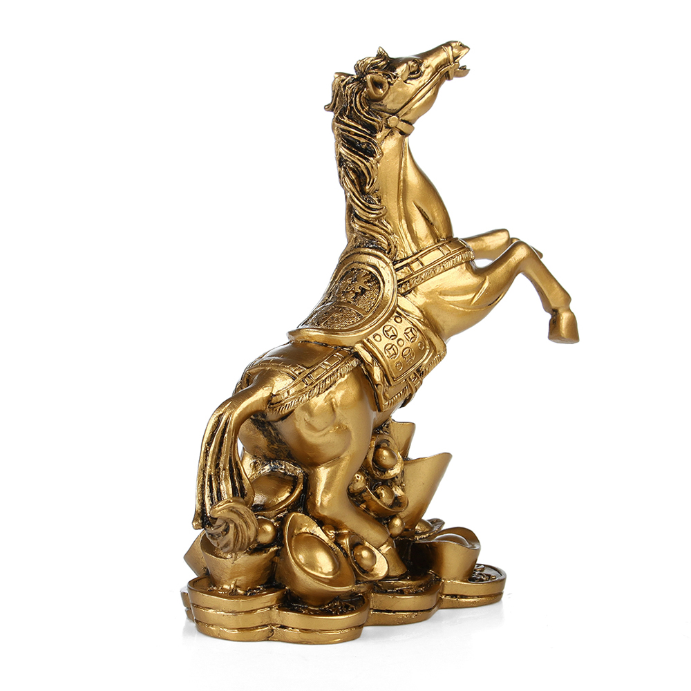 Harz pferd handwerk hause dekorationen retro goldene pferd Statue pferd skulptur büro dekoration zubehör