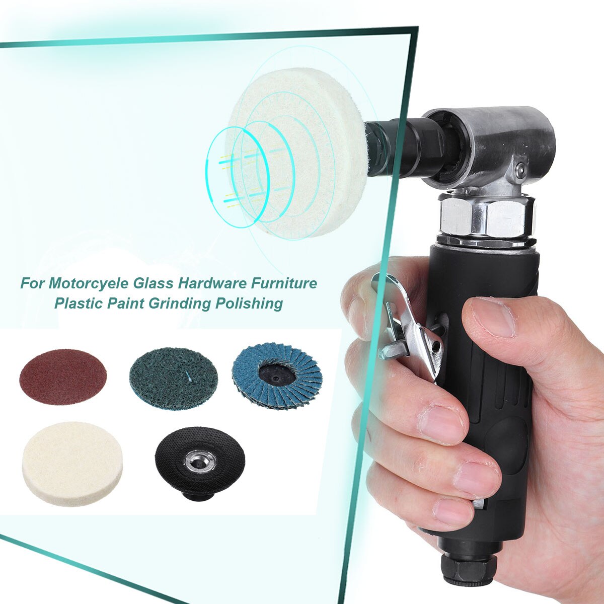 Air Sander Polisher 1/4 Air Angle Die Grinder 90 ° Pneumatic Grinding Machine Poratble Tool Cut Off Polisher Mill Engraving Tool