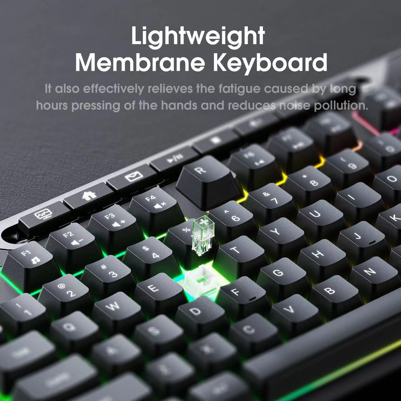 ONIKUMA 2025 G32 Bedraad Gaming Toetsenbord met RGB Backlit Matte Key Caps 104 Toetsen Membraan Gaming Toetsenborden voor PC Gamer