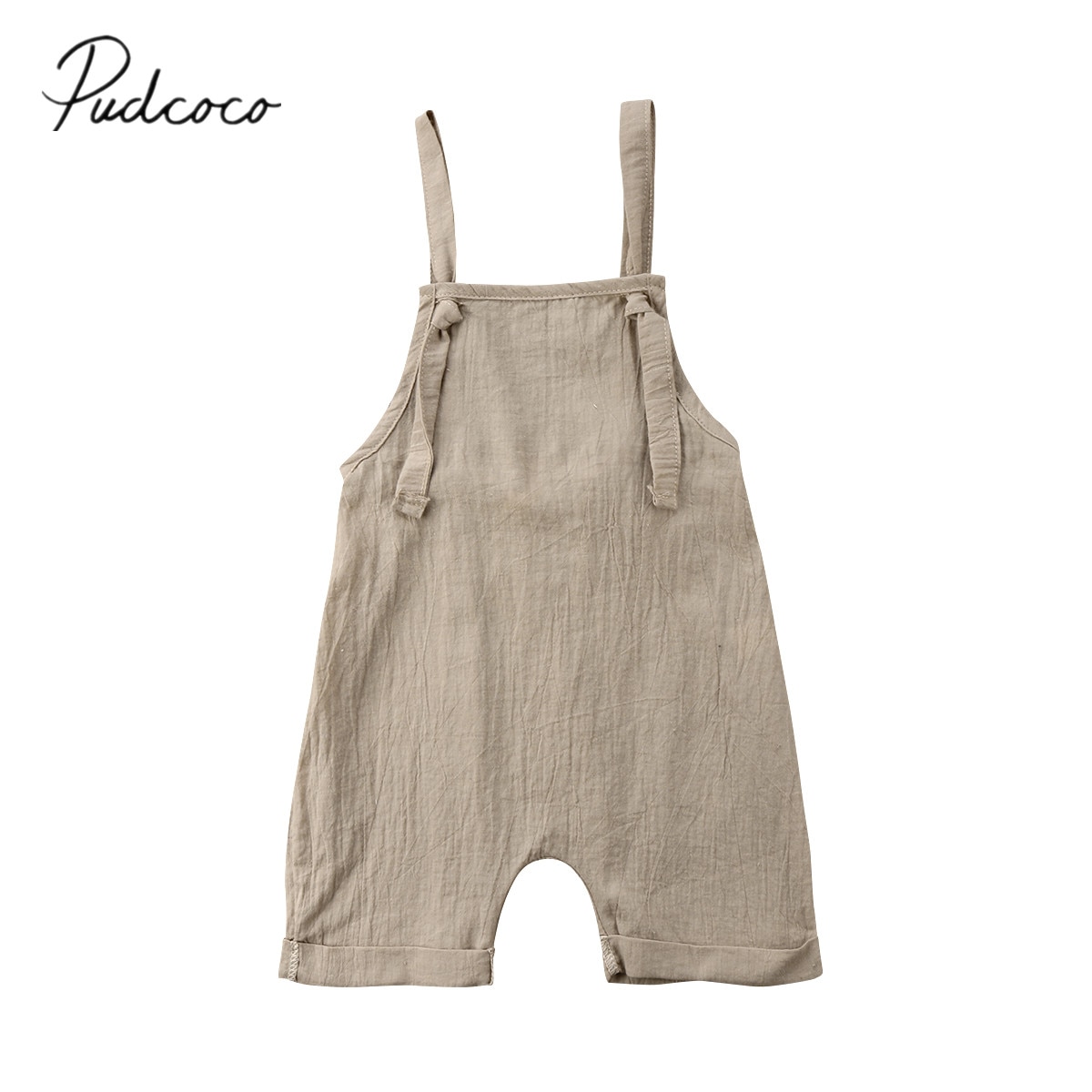 Brand Toddler Infant Newborn Kid Boy Girl Bib Pants Romper Jumpsuit Playsuit Outfit Solid Summer Clothes 0-3T