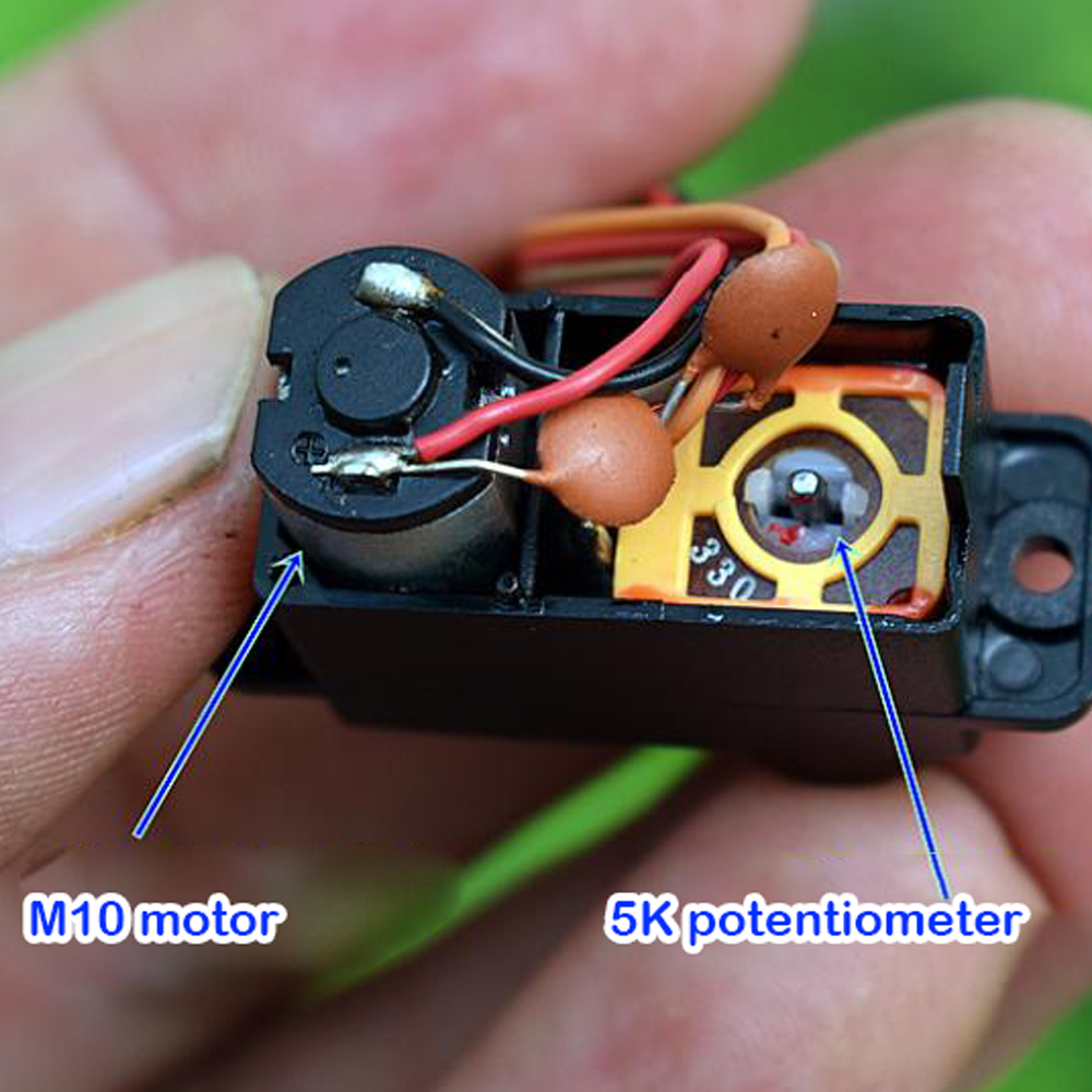 Micro engrenage métallique cc 3V-6V 12g, équipement de direction à 360 degrés, Mini moteur M10 pour voiture d&#39;escalade, Servo à cinq fils sans plaque d&#39;entraînement