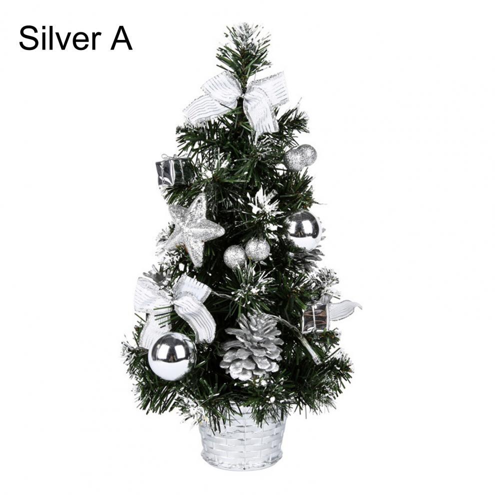 Miniature Xmas Tree Eco-friendly Fresh Keeping Christmas Tree Christmas Decoration Mini Christmas Tree: Silver a