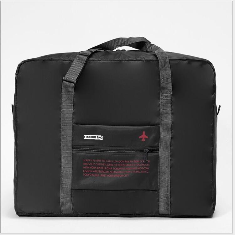 Opvouwbare Grote Capaciteit Reistas Polyester Messenger Handige Tas Cross Body Opbergzakken Maleta Deportiva Mujer Bagage Tas: Black