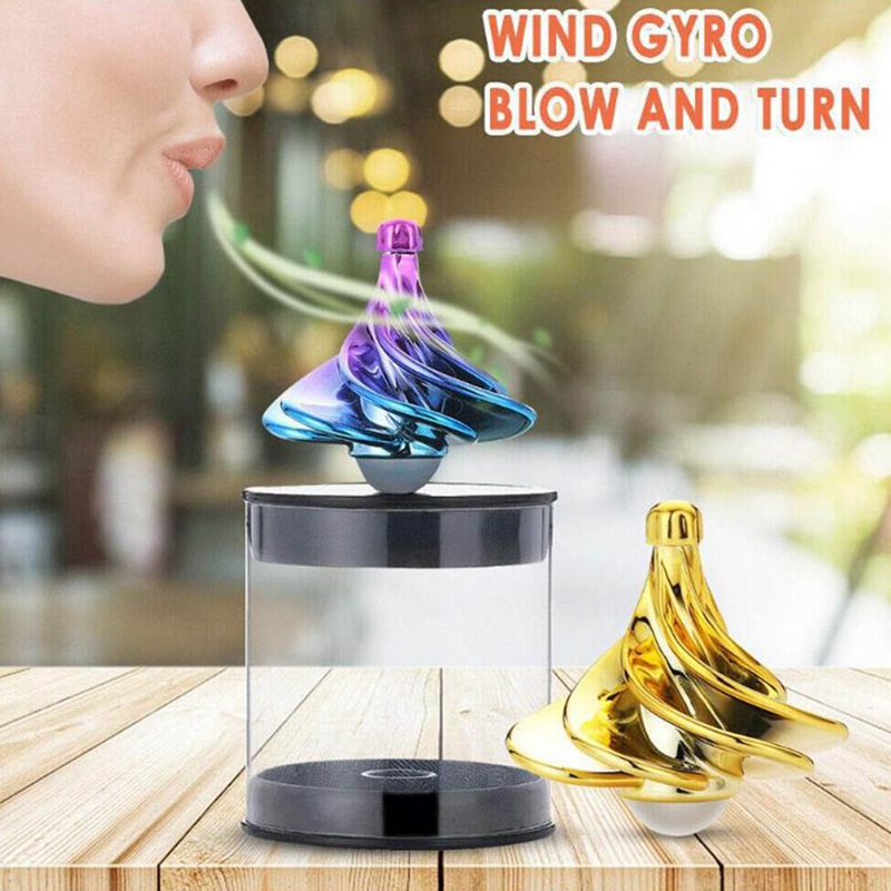 Desktop Decompressie Wind geblazen Spin-extraheren Roterende Sferische Gyroscoop Kinetische Bureau Speelgoed Fidget Speelgoed Vloeiende Vinger Speelgoed