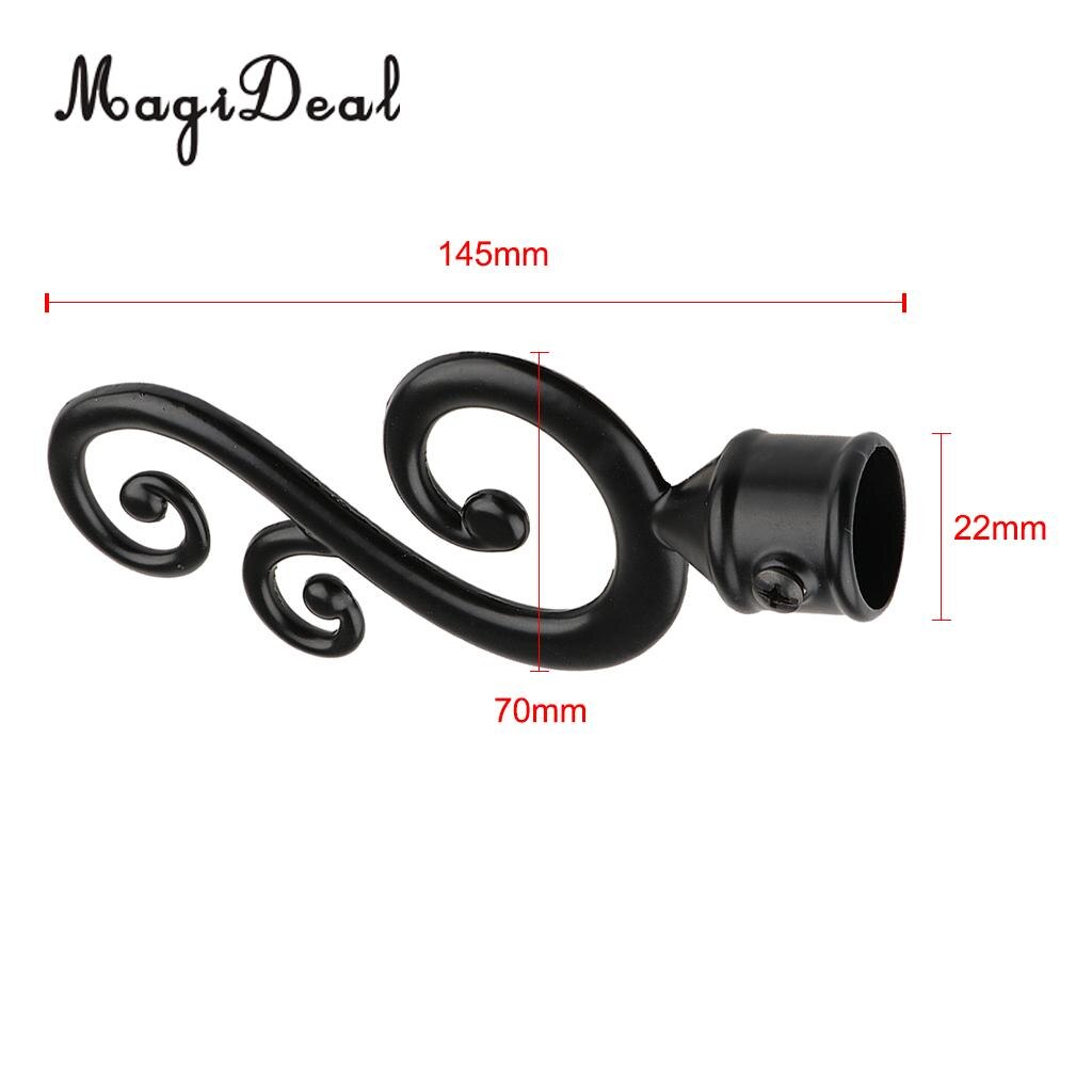 Par 22mm inre dia. draperi gardintavla stång stolpe gavlar gardin blind tillbehör finials för fönster dekoration , 3 stilar