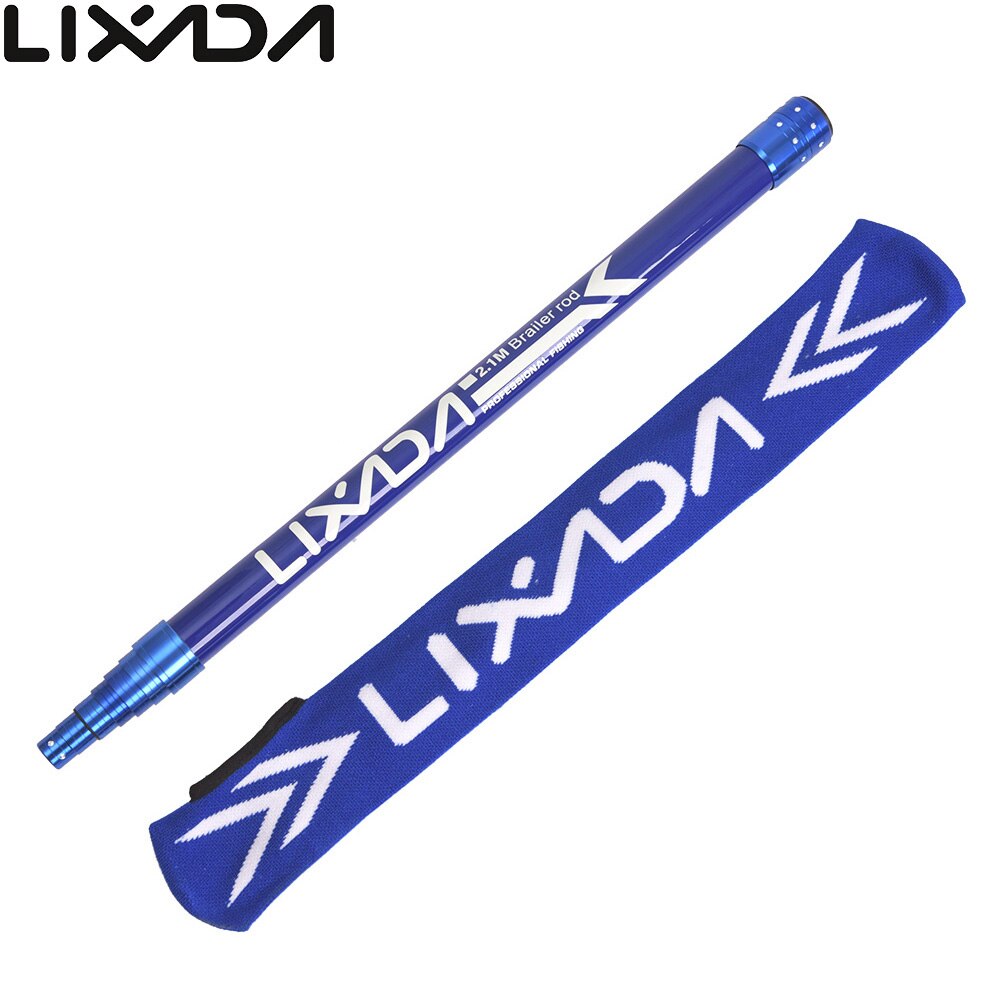 Lixada 2.1M Fishing Brail Net Blue Lightweight Durable Telescopic Extension Carbon Fiber Rod Handle Fishing Tackle Red de pesca: Default Title