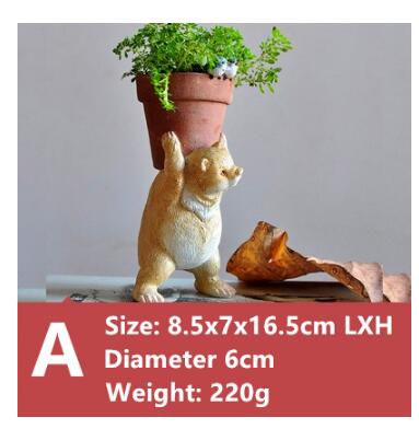 Hars Ornament Bloempot Persoonlijkheid Dier Tuin Decoratie: 1