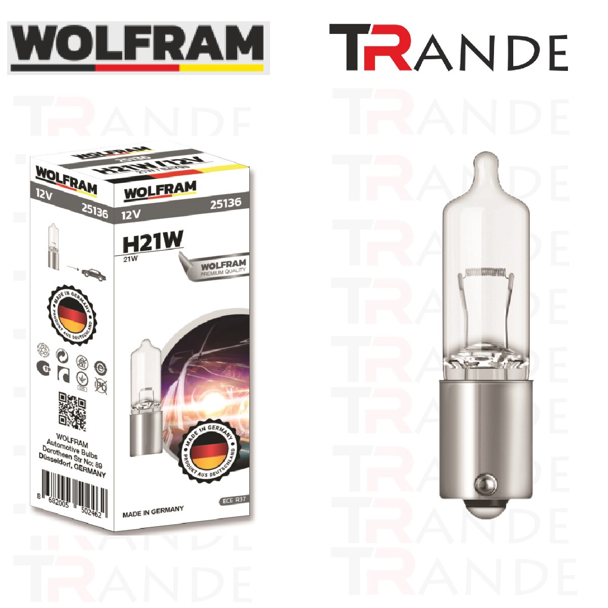 Wolfram – ampoule H21 12V 25136 21 à lentille halogène, rapide en turquie, garantie du magasin de transfert, 2 pièces