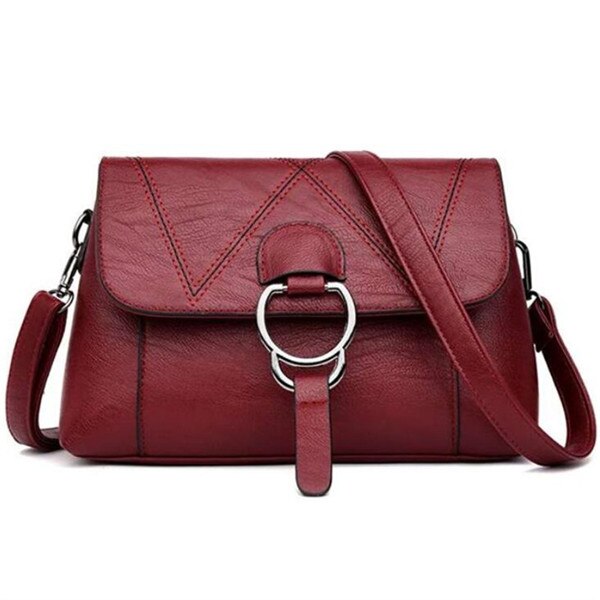 Yogodlns loisirs Pu cuir femmes sac bandoulière messager rabat sacs téléphone sac à main pochette pour femme mère doux sacs à bandoulière: Wine red