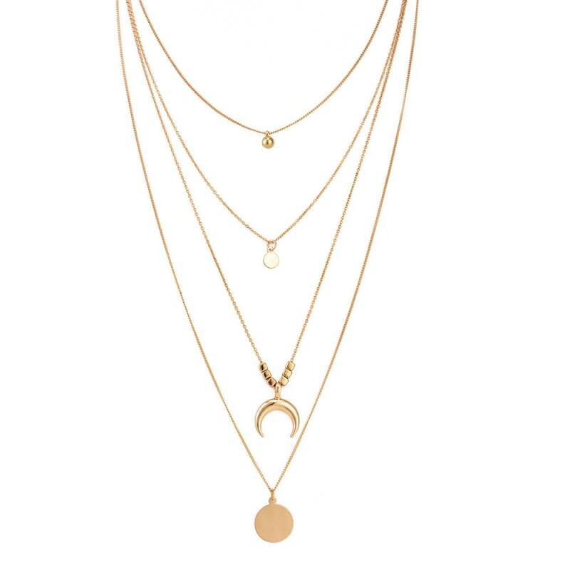 1 @ # Stijl Goud Kleur Power Kettingen Voor Vrouwen Lange Maan Power Kettingen Veters Fluwelen Mode-sieraden