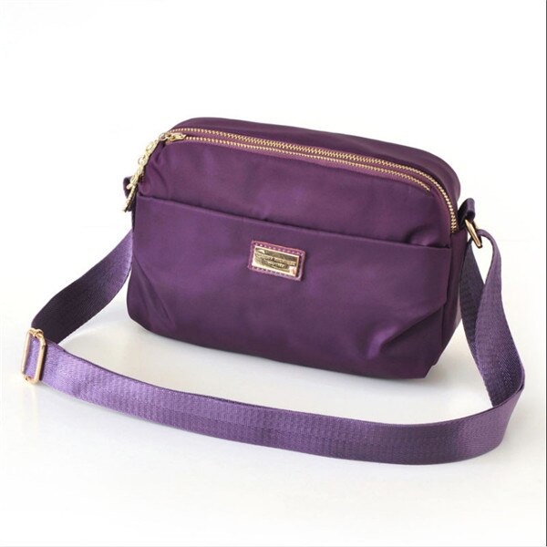 bolso de nylon para mujer, bolso Oxford impermeable, paquete con ranura para un hombro, bolso de ocio: Purple