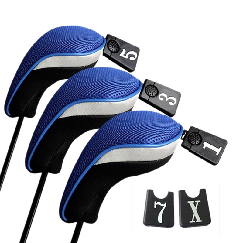 3 Pçs/set Cabeças de Clube Capa Mole de Madeira Clube De Golfe Motorista Professinal Cobre a Cabeça do Golfe Headcovers Proteja Set 3 Cores: blue