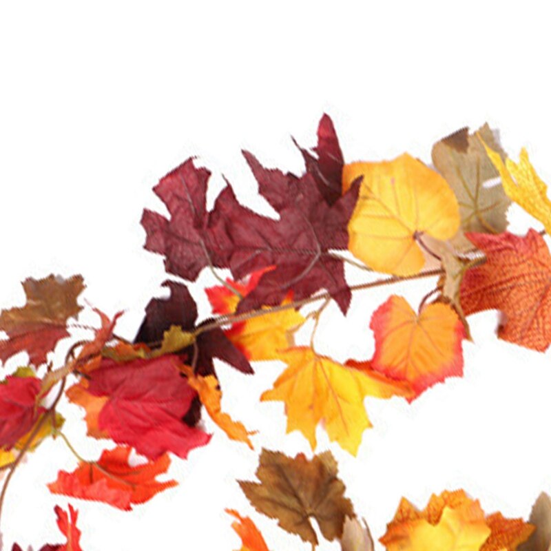 2 Pcs Autumn Maple Leaves Garland, Fall Hanging Plant for Home Garden Wall Doorway Backdrop Fireplace