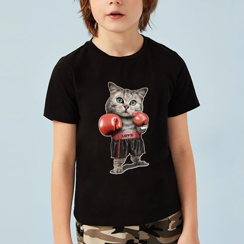 Nowe śmieszne boks naszywki z kotami Diy dekoracji na ubrania żelazko na plastry na koszulki nietoksyczny bez naklejki naszywki, nadają się robić prania Hea