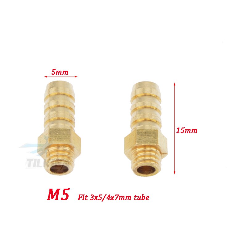 Rc Boat Brass Water cooling faucet M3/M4/M5/M6 Thread Water Nipples Fuel Nozzles For Methanol Gasoline Boat 2pcs: M5xL15mm 02