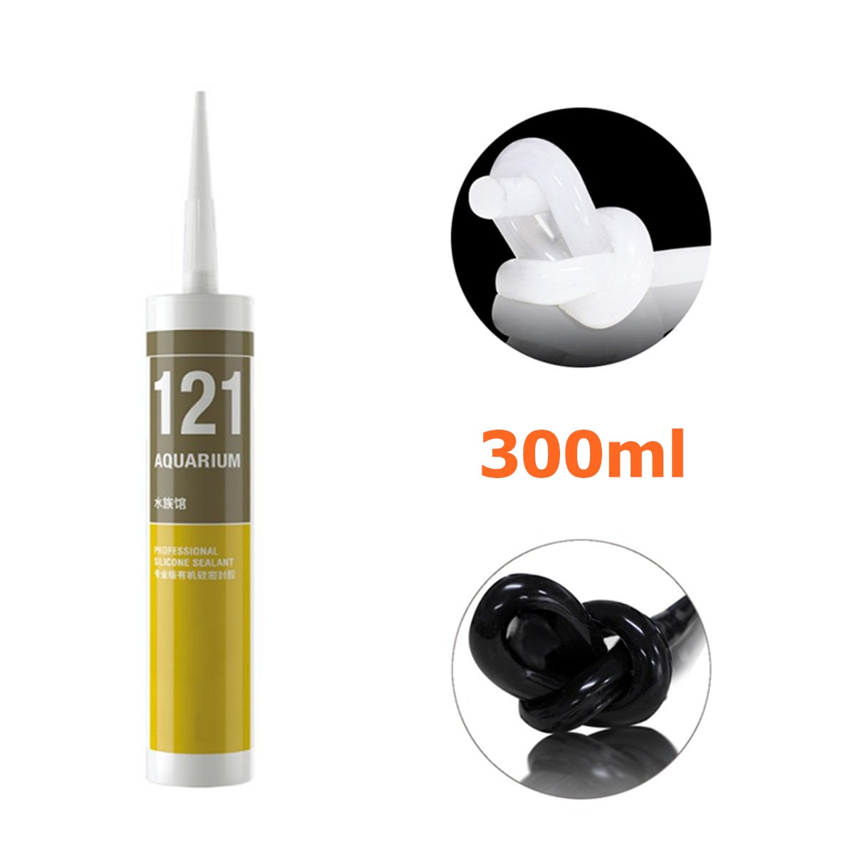 Mastic Silicone Semi-solide mastic Silicone Aquarium acide réservoir de poisson 121 verre adhésif Silicone mastic 300 ML