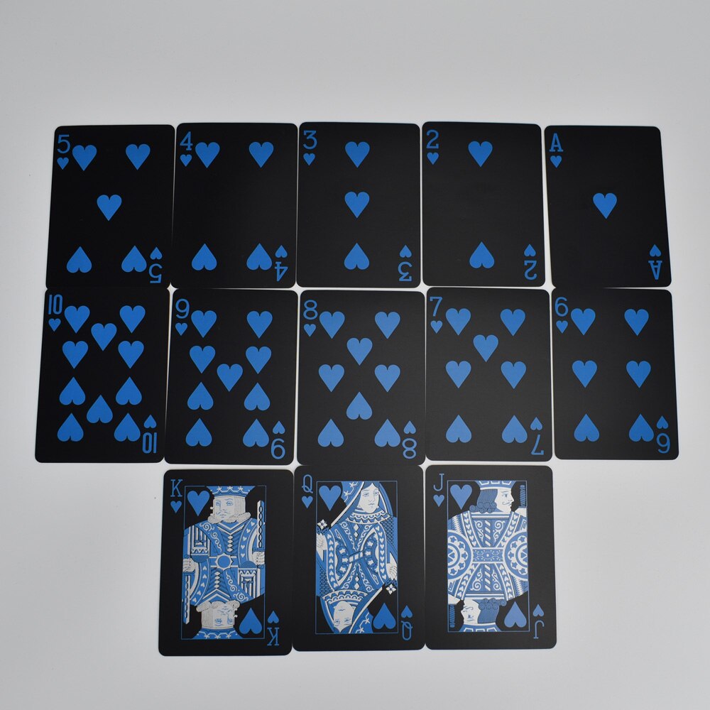 Pvc sort poker blå og rød spillekort plast vandtæt game deck kort