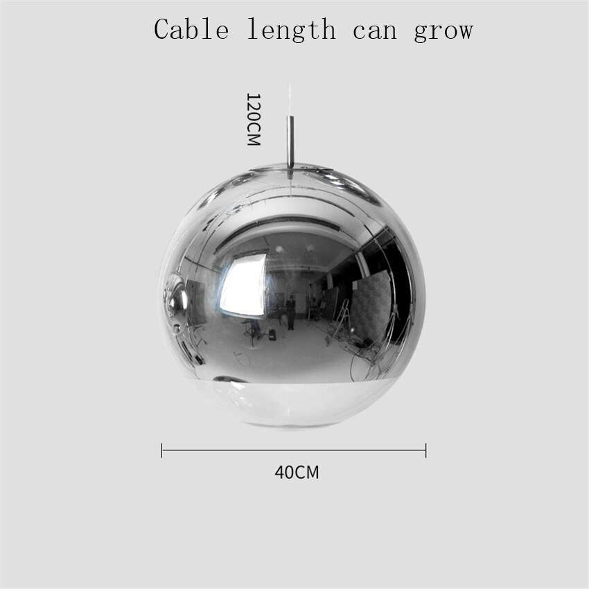 Argent or verre Lustre pendentif lumières Globe boule pendentif LED lampe salon Luminaire suspendu lampara Lustre éclairage E27