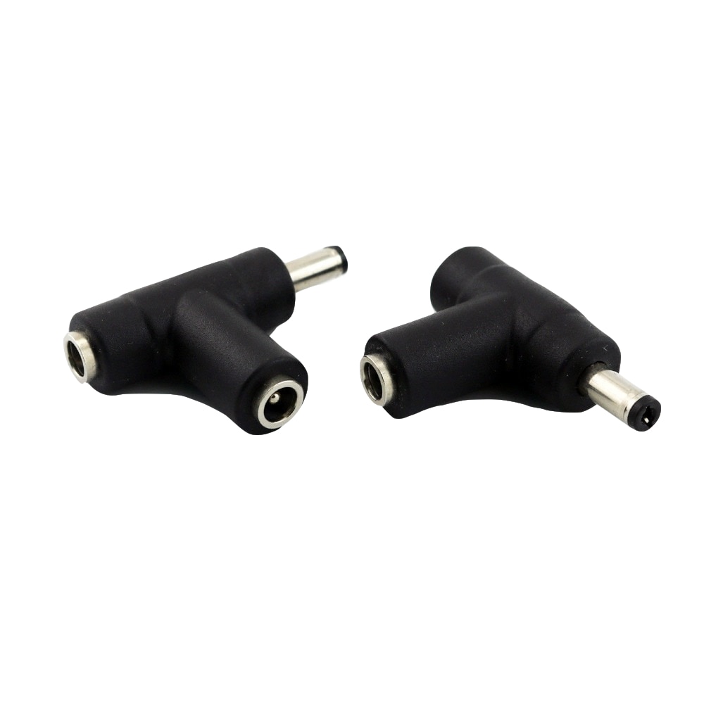 Cctv dc power 5.5x2.1mm plugue macho para fêmea dupla, conector de extensão tipo t adaptador preto, 1 peça