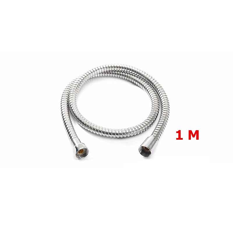 1 st flexibel duschslang 1m/1.5m/2m vvs-slangar rostfritt stål krom badrumstillbehör vattenhuvud duschmunstycke: 1m