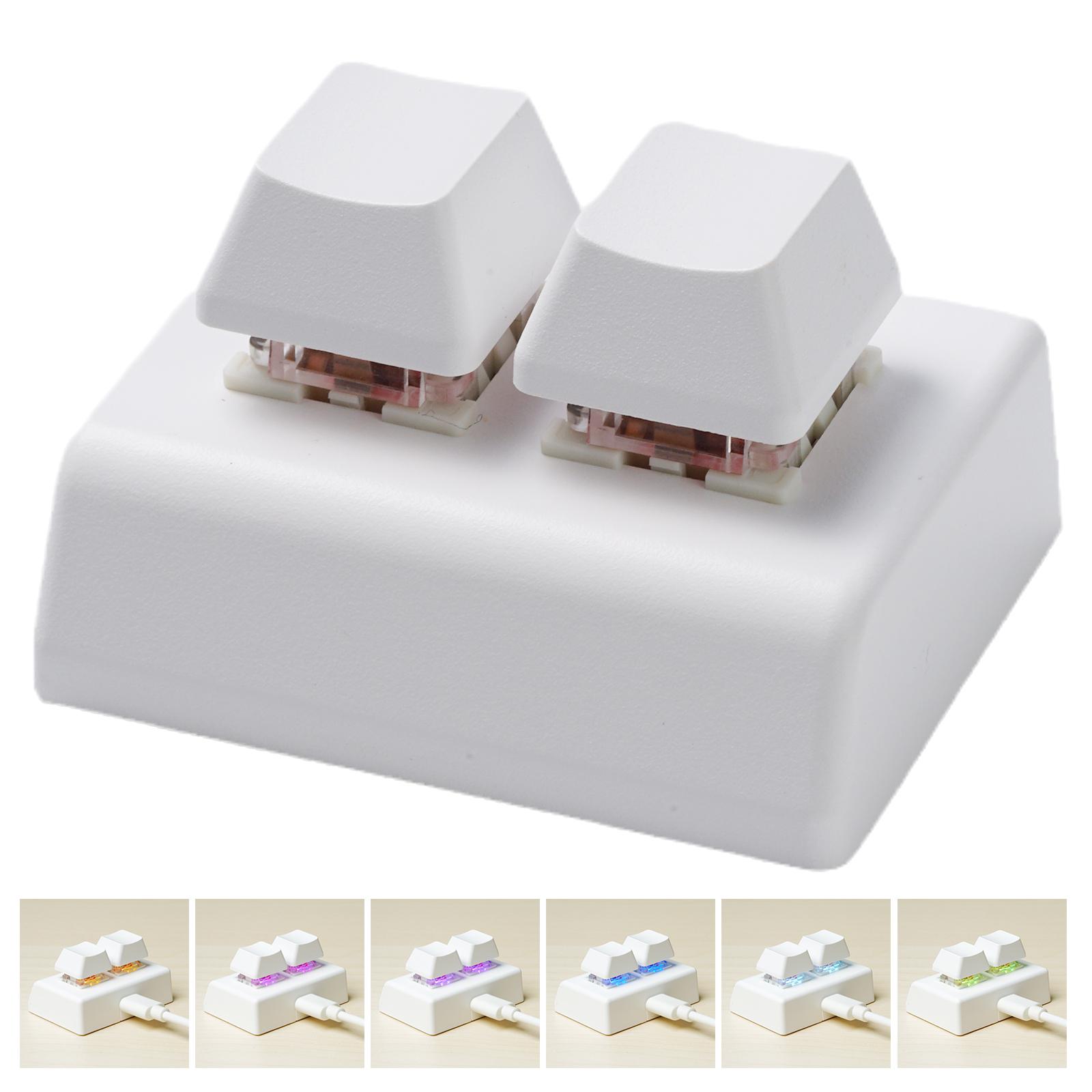 Osu makroprogrammeringstangentbord med 2 tangenter, rgb mini, anpassat speltangentbord för linux/macos/android/raspberry pi: Brun