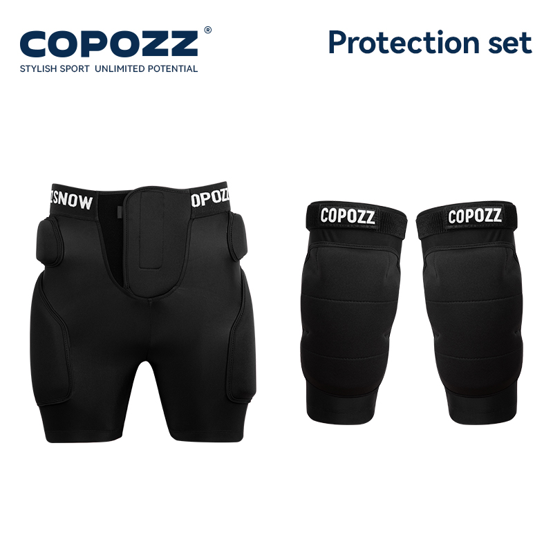 COPOZZ deportes extremos esquí patín Snowboard protección esquí Protector rodilleras patinaje protección cadera pantalones cortos acolchados pantalones S-XL: S / Oro