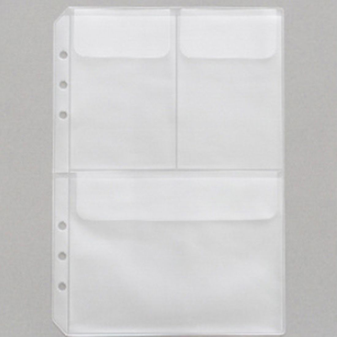 A5 A6 Pvc Notebook Pouch Tassen 6 Gaten Losse Blad Binnenzak Voor Bindmiddel Planner Dagboek Ticket Opslag Card Organizer: A5 three pocket