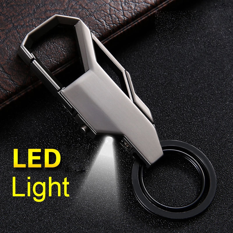 Bycobecy 2021 novo multi-função negócio masculino luzes led abridor de luz garrafa chave caso titular chave carteira chave bolso