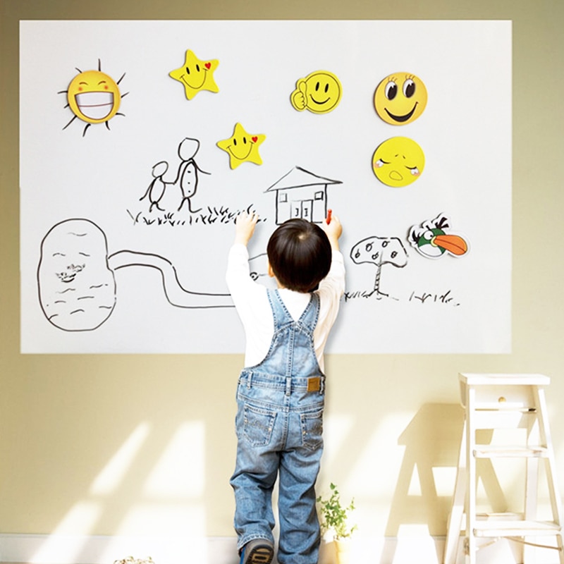 PVC Whiteboard Sticker Creatieve Boodschap DIY Wit Board Stickers Briefpapier Memo Kinderen Muursticker 45*200 cm