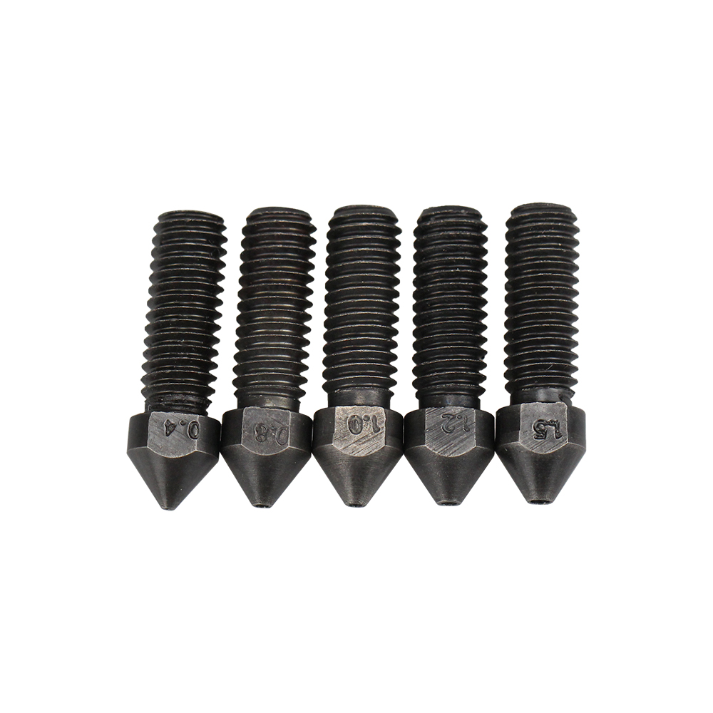 Buse de volcan en acier trempé 0.4 0.8 1.0 1.2 1.5mm extrudeuse Hotend Super dur pour imprimante 3D Filament 1.75MM