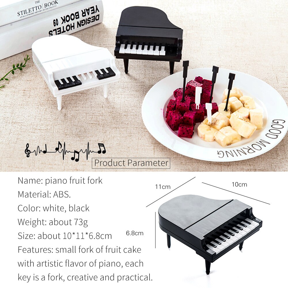 10 unids/set lindo Piano fruta Forks postre tenedores comida recoge Bento almuerzo Decoración Accesorios de cocina herramientas