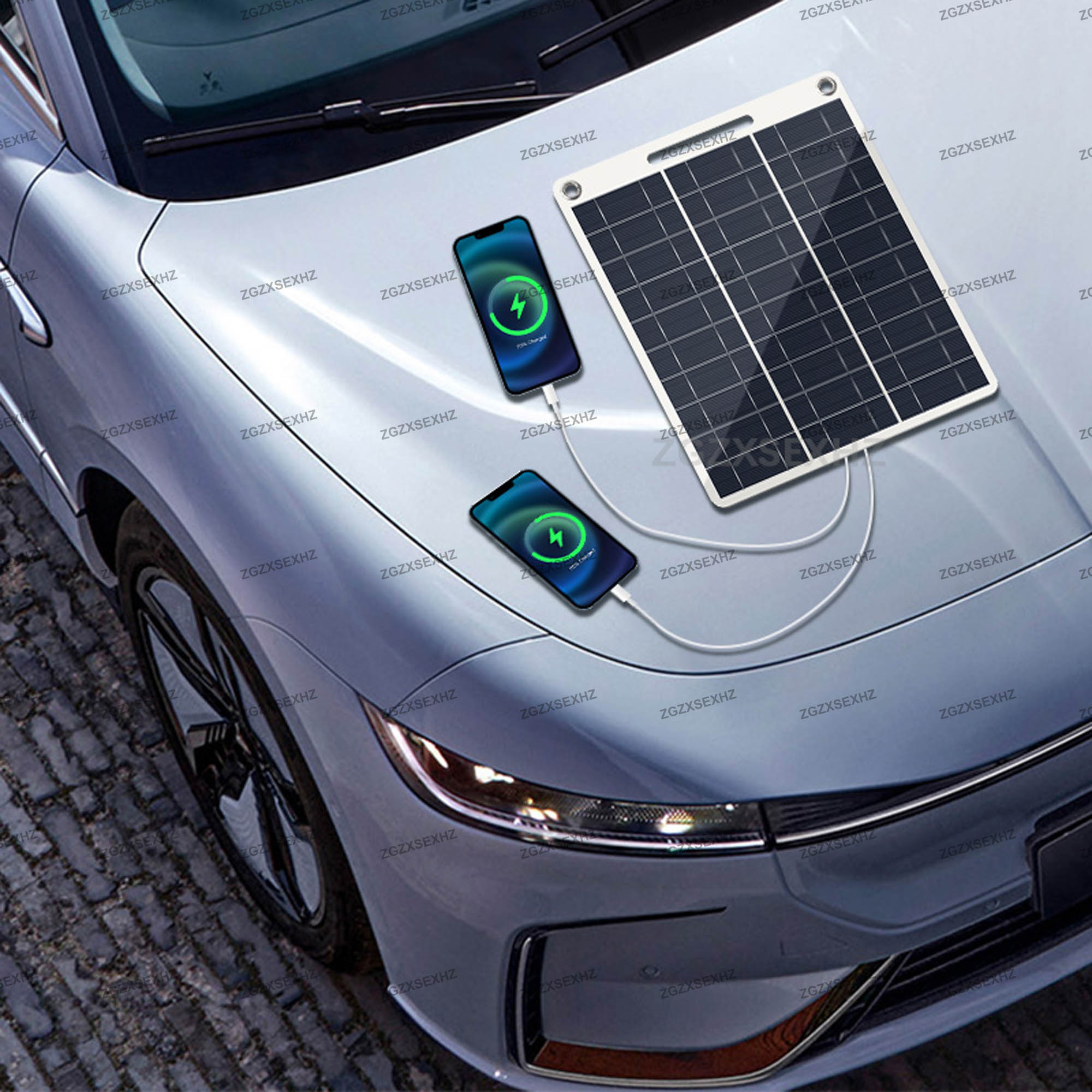 100W Solar Charger with Dual USB Ports, Waterproof & Portable Solar Panel for Outdoor Camping, Hiking, Emergency Devices