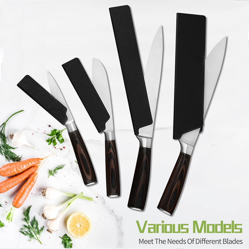 Kitchen Velvet Knife Sheath Black Knife Covers Sheath Edge Guards Case Protector Universal Knife Blade Kitchen Accessories