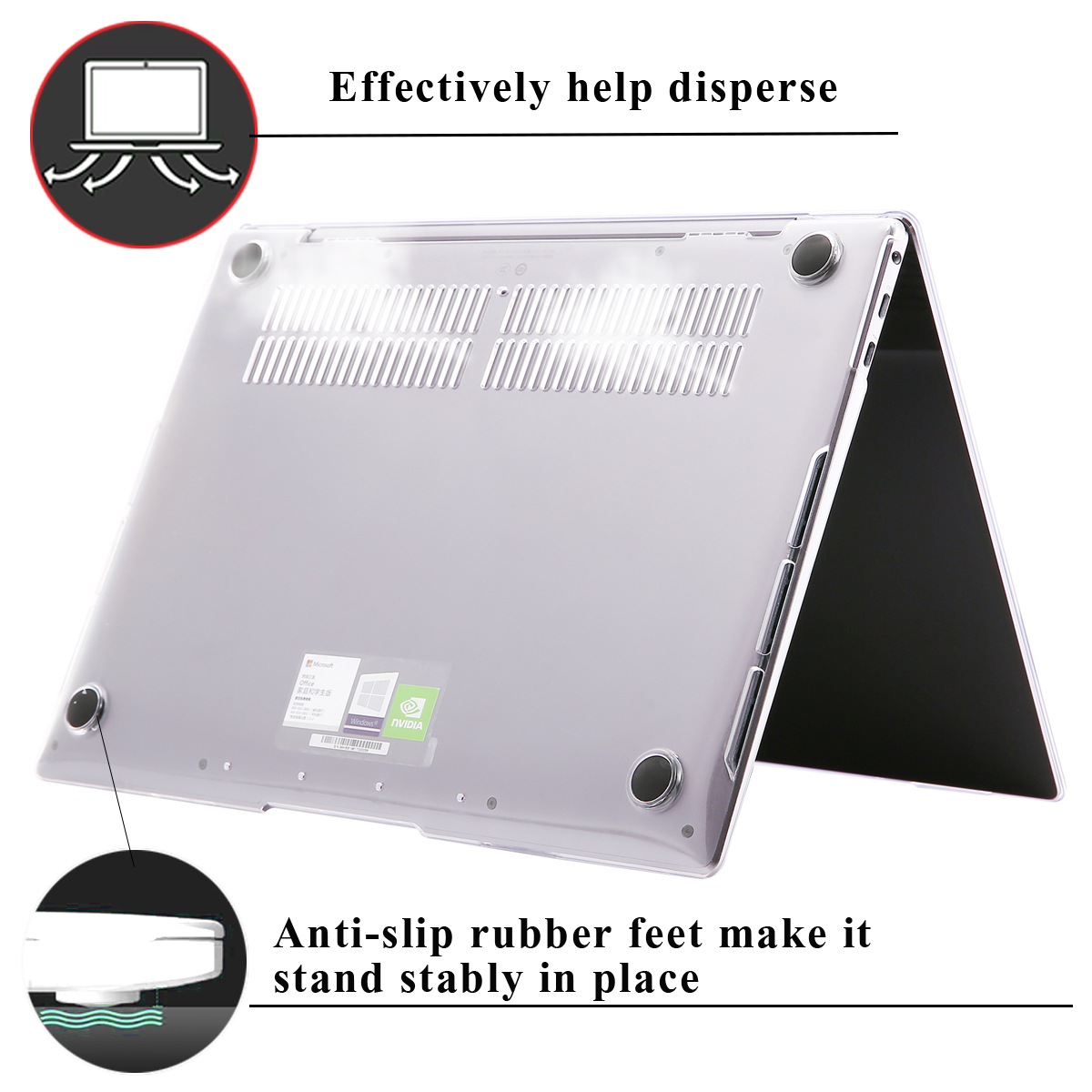 For HUAWEI MateBook X Pro 13.9/MateBook 13 14 D14 D15/X /Honor MagicBook 14 15/Pro 16.1 Laptop Case Transparent Hard Shell