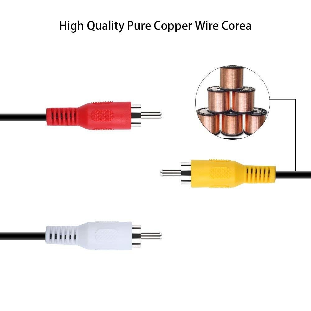 1M 35mm Jack to 3 RCA Audio Cables Stereo 35 mm Male to RCA Male Coaxial Aux Cable For Laptop TV DVD Amplifier Mp3 Speakers